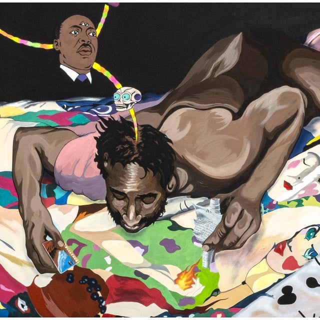 Contemporary Nehemiah Cisneros Wicked City Acrylic on Canvas For Sale - Image 3 of 8