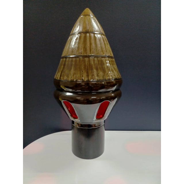 Vintage Pair of Mid 20th Century Thai Celadon Tiki Lamps For Sale - Image 4 of 5