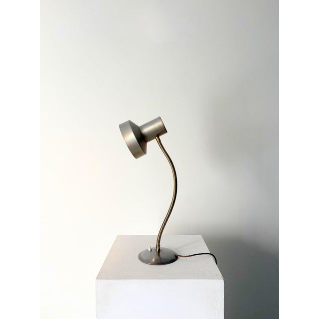 Chrome and Brass Desk Lamp, 1950s For Sale - Image 4 of 9