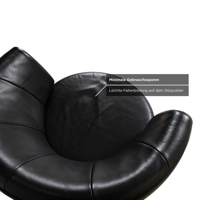 Set of Model 684 Lounge Chair and Ottoman in Black Leather from Rolf Benz For Sale - Image 10 of 17
