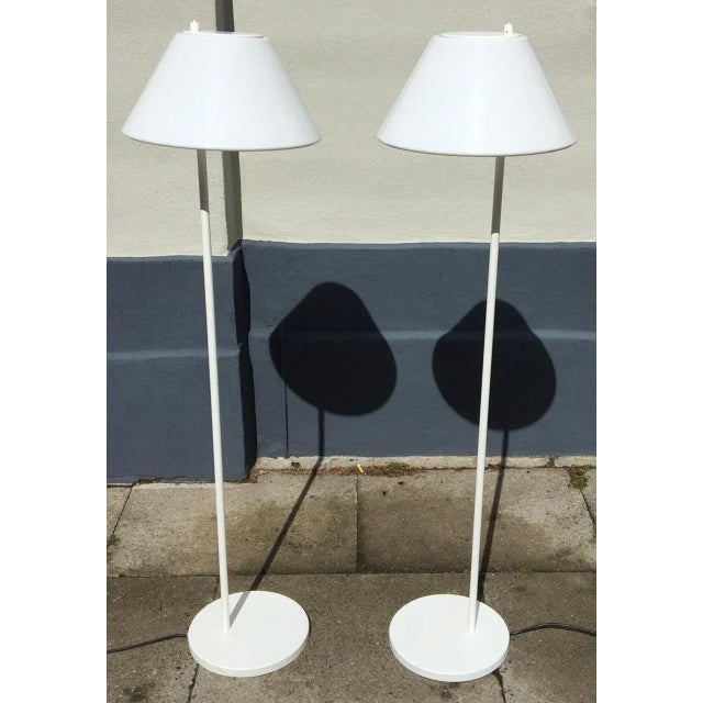 1960s White Danish Minimalist Combi Floor Lamps by Per Iversen for Louis Poulsen, 1980s, Set of 2 For Sale - Image 5 of 8