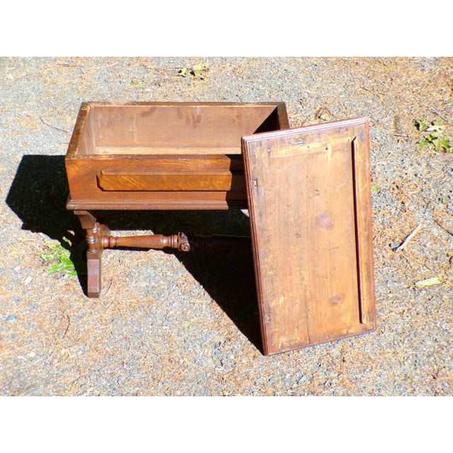 Antique Victorian Slipper Bench Solid Walnut Sewing Stool For Sale - Image 13 of 14