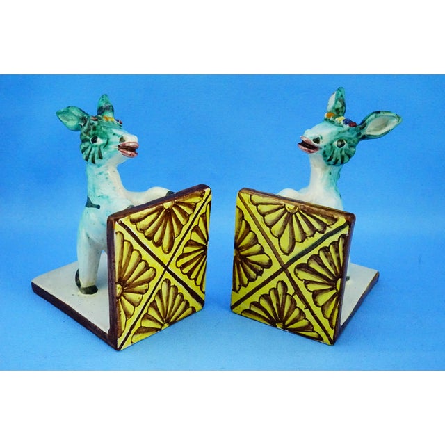 Mid-Century Modern Dölker School Sculptural Ceramic Donkey Bookends from Cas Vietri Solimene, 1940s, Set of 2 For Sale - Image 3 of 18