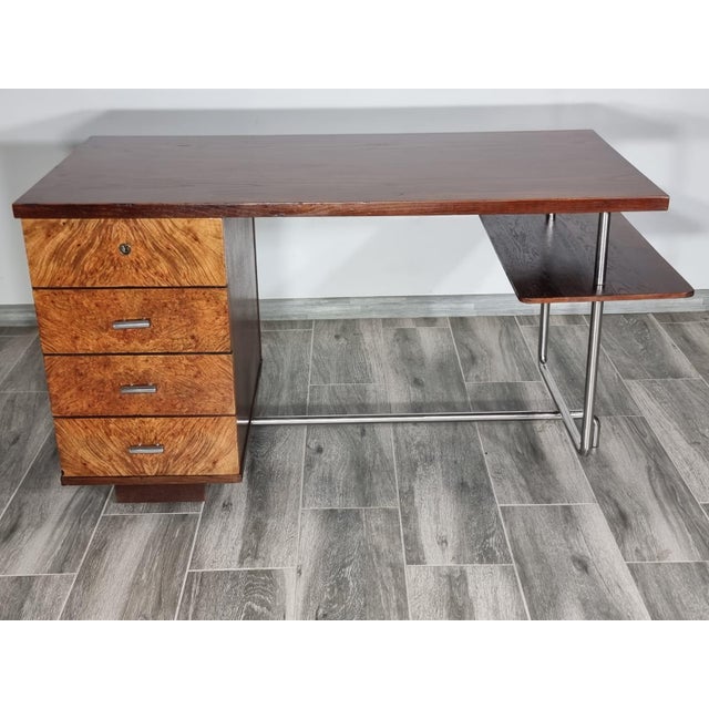 Brown H-180 Desk by Jindrich Halabala For Sale - Image 8 of 18