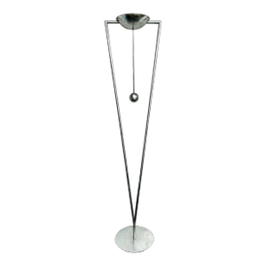 Late 20th Century Ron Rezek Attributed Postmodern Brushed Steel Floor Lamp