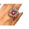 Bochic "Orient" Natural Ruby & Multi Sapphire Cocktail Ring Set 18K Gold&Silver For Sale - Image 16 of 18