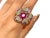 Bochic "Orient" Natural Ruby & Multi Sapphire Cocktail Ring Set 18K Gold&Silver For Sale - Image 16 of 18