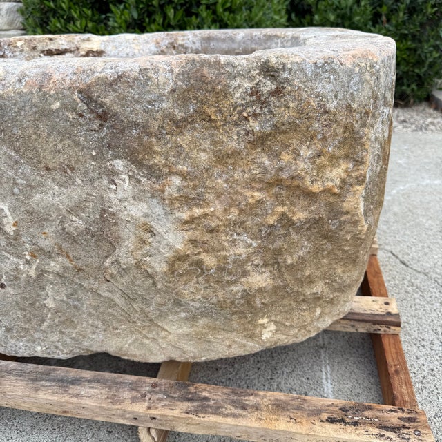 Early 20th Century Antique Limestone Trough 51326a 31"w For Sale - Image 5 of 9