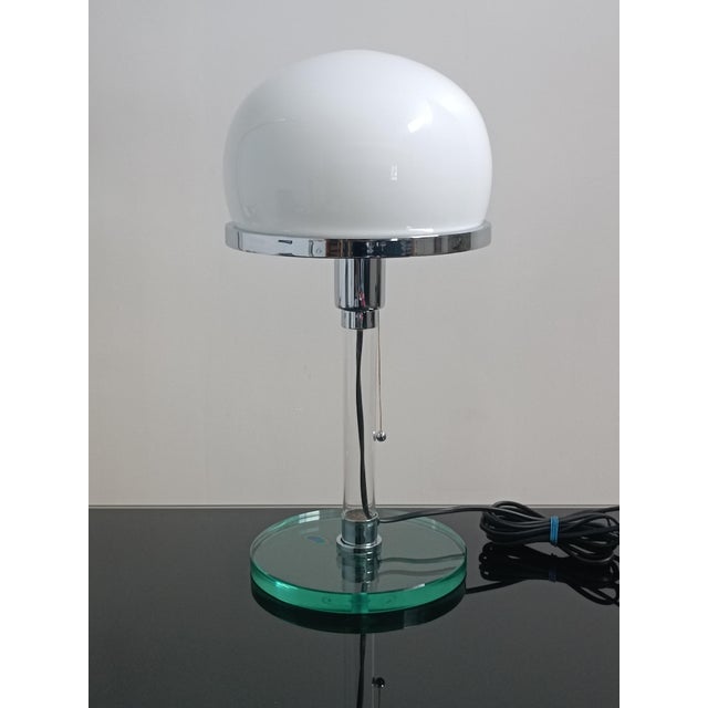 Bauhaus Valentino Lamp n Chrome Plating and Glass from Metalarte, 1976 For Sale - Image 13 of 13