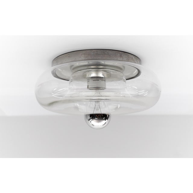 Mid-Century Modern Glass Donut Wall or Ceiling Lamp, Germany, 1960s For Sale - Image 3 of 10
