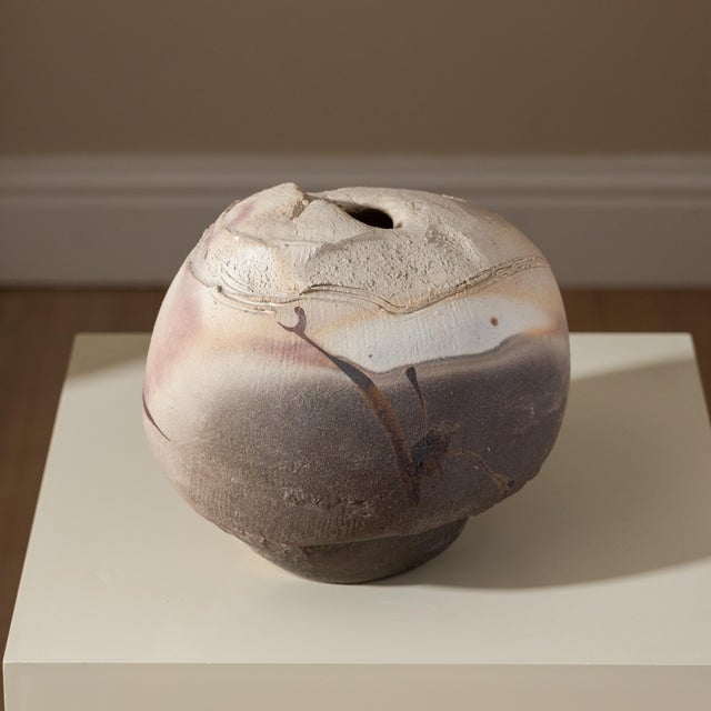 Contemporary Paul Soldner Abstract Expressionist Sculptural Ceramic Vessel For Sale - Image 3 of 14