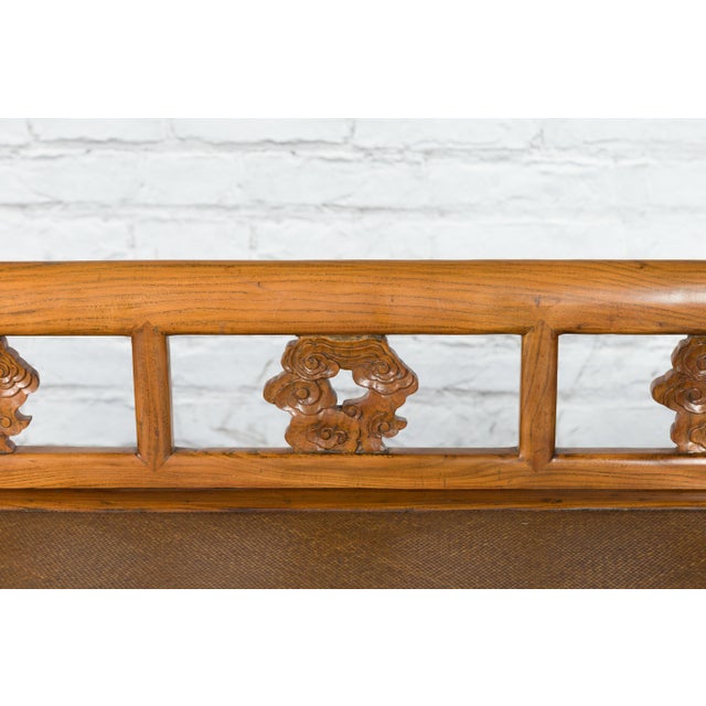 Qing Dynasty 19th Century Lady's Opium Rattan Seat Daybed with Pillow For Sale - Image 11 of 12