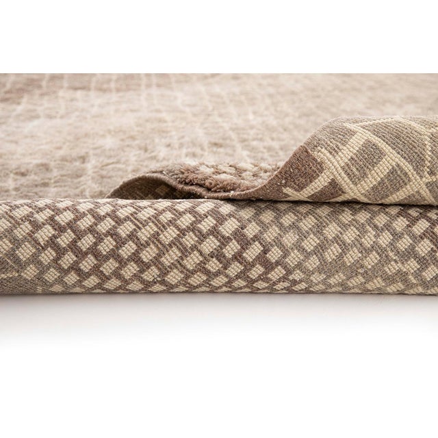 Layered Trellis Hand-Knotted Moroccan Wool Rug | 13'3" X 10'4" | One of a Kind For Sale - Image 4 of 8
