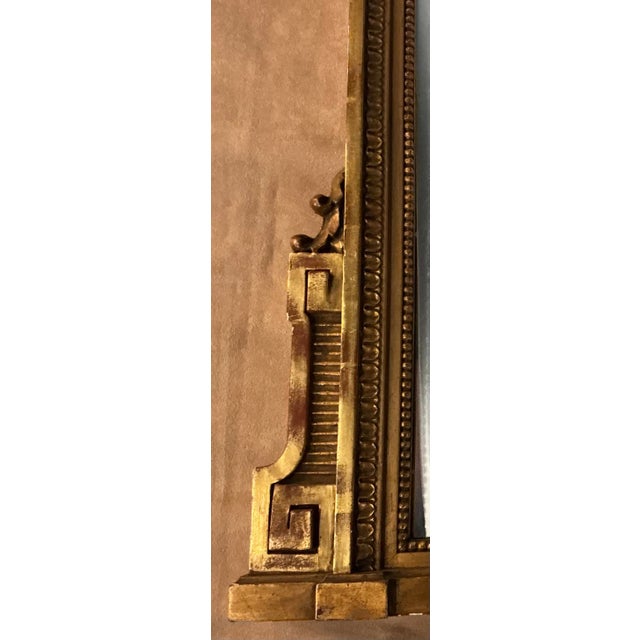 Late 19th Century French Louis XV Style Giltwood Mirror With Carved Garland of Flowers as Pediment For Sale - Image 4 of 4