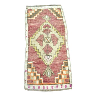 Handmade Wool Small Rug, 1960s For Sale