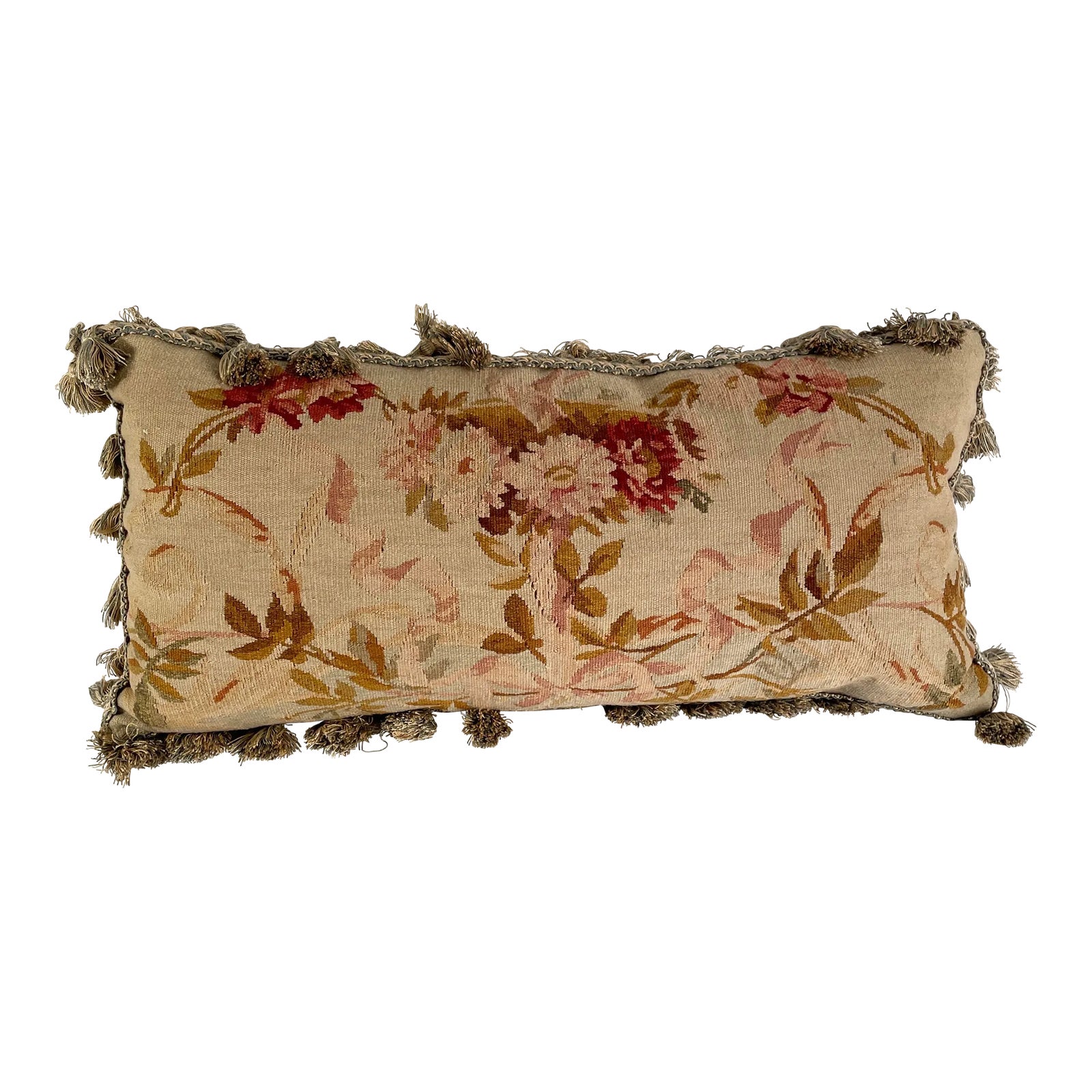 Antique Aubusson Floral Lumbar Pillow Chairish