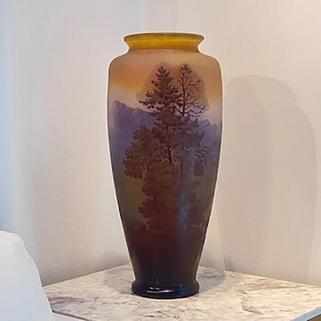 Large Vosges Vase in Matte and Yellow Glass by Emile Gallé, 1890s For Sale - Image 12 of 14