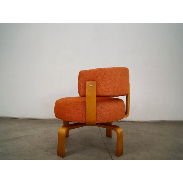 Orange Early 2000’s Postmodern Carina Bengs Bentwood Swivel Lounge Chair For Sale - Image 8 of 12
