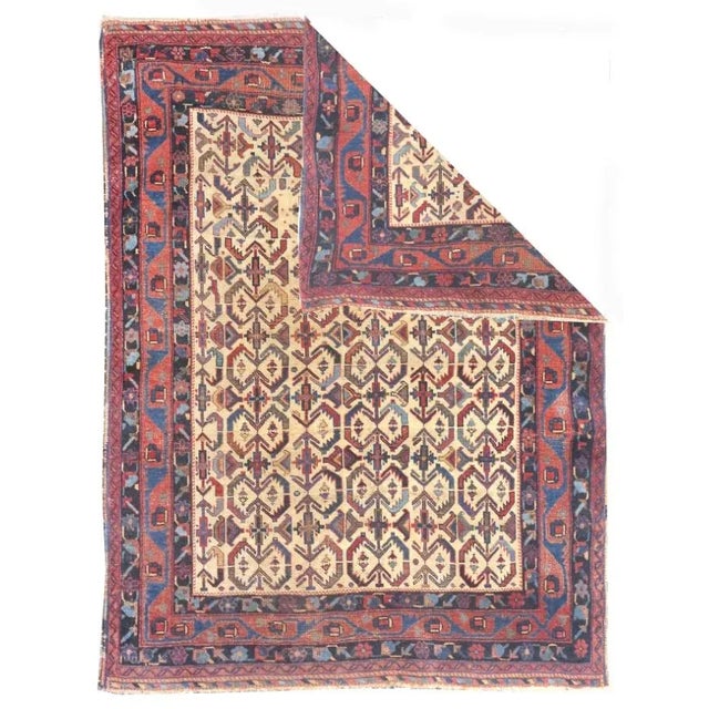 Fine Antique Persian Tribal Afshar Rug, Hand Knotted, Circa 1890