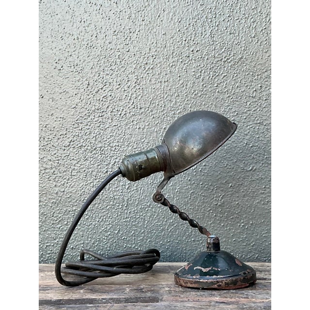 Vintage Industrial Articulated Desk Lamp With Clip For Sale - Image 4 of 12
