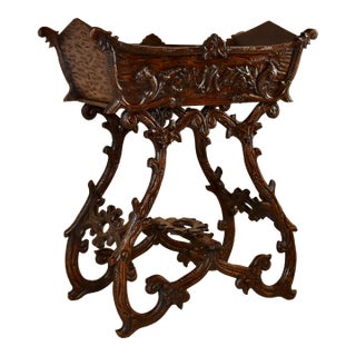 19th Century Black Forest Carved Planter on Stand For Sale