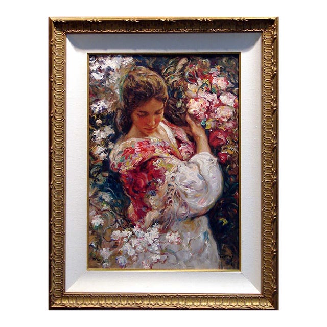 Royo Primavera Flower Spain Gallery Framed Art Serigraph S Board For Sale