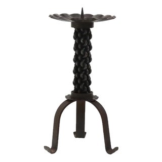Brutalist Sculptural Wrought Iron Candleholder, 1960s For Sale