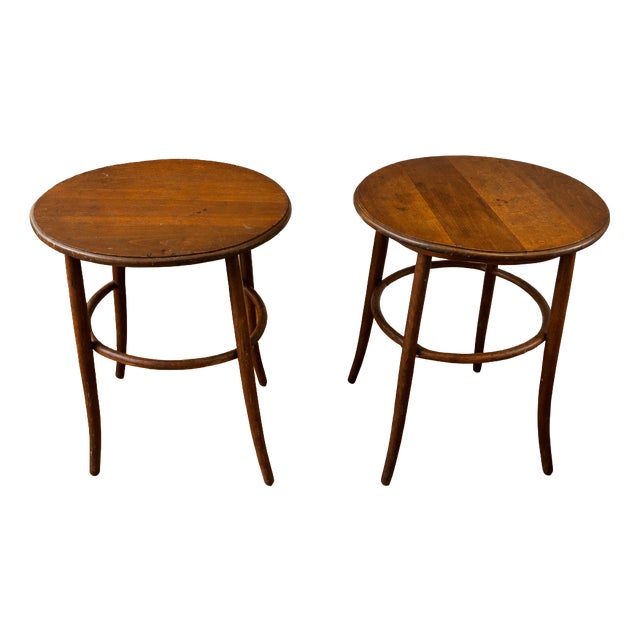 Vintage Bentwood Side Tables, Set of 2 For Sale