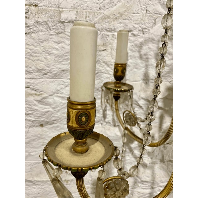 Antique Neoclassical / Empire Revival Chandelier 6 Arm Wheat Design For Sale - Image 4 of 7