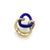 1990s Vintage 14k Gold Blue Enamel Lover's Knot Ring, Size 6 For Sale - Image 5 of 10