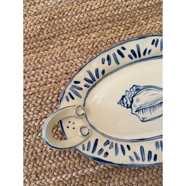 Contemporary Conch Shell Handled Platter For Sale - Image 3 of 10