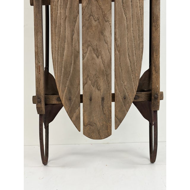 Vintage Wooden Flexible Flyer Style Sled For Sale - Image 14 of 16