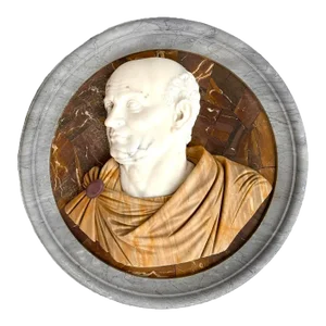 Large Italian Grand Tour Style Mixed Marble Emperor Wall Plaque