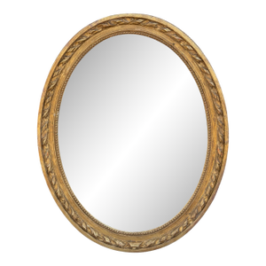 Antique Italian Giltwood Oval Mirror