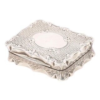 Antique Edwardian Sterling Silver Snuff Pill Box by Colen Hewer Cheshire, 1901 For Sale