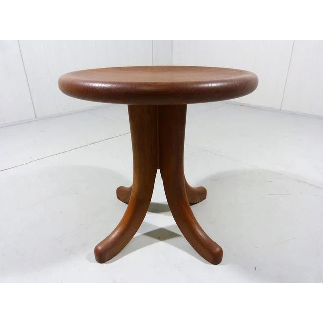 Mid-Century Modern Danish Teak Wooden Stool, 1970s For Sale - Image 3 of 13