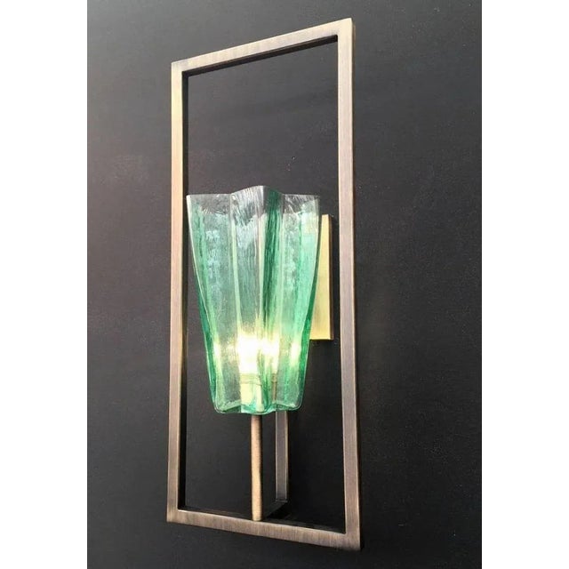 Italian 21st Century Limited Edition Italian Emerald Green Sconces - Set of 4 For Sale - Image 3 of 7