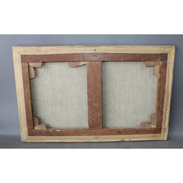 French Oil Painting Pastoral Landscape With Grazing Sheep, 19th Century (Signed) For Sale - Image 4 of 4