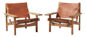 Cognac Leather Model 168 Hunters Lounge Chairs by Kurt Østervig for K.P. Møbler, 1960s, Set of 2