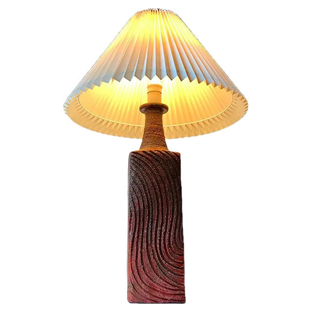 Large Scandinavian Stoneware Table Lamp from Ribe, 1970s For Sale