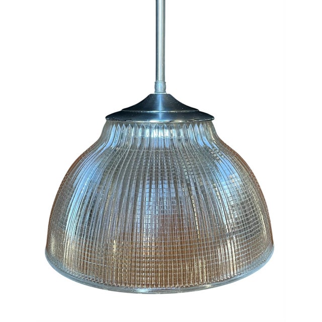 1960s Vintage Halophane Pendant Light For Sale - Image 5 of 14