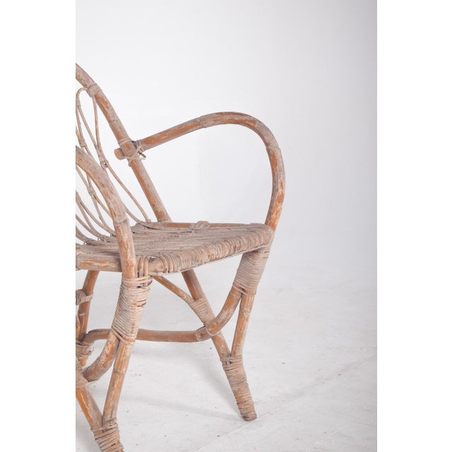 Vitage Wicker Armchair by Unknown for Unknown, 1950 For Sale - Image 9 of 13