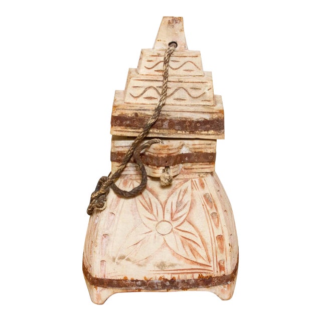 Indian Carved Wooden Vessel For Sale