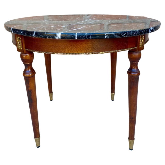 French Bronze Mounted Center, End or Sofa Table with Black Marble Top, 1940s For Sale - Image 15 of 18