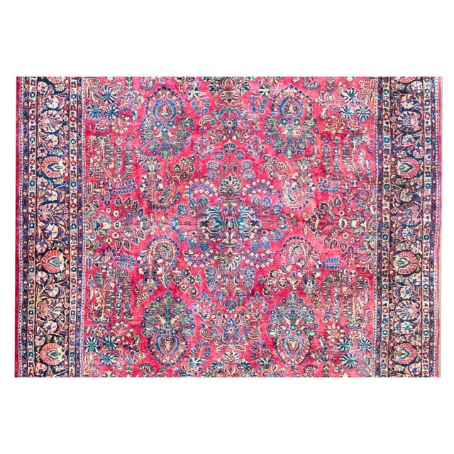 Textile Early 20th Century Persian Sarouk Rug For Sale - Image 7 of 15
