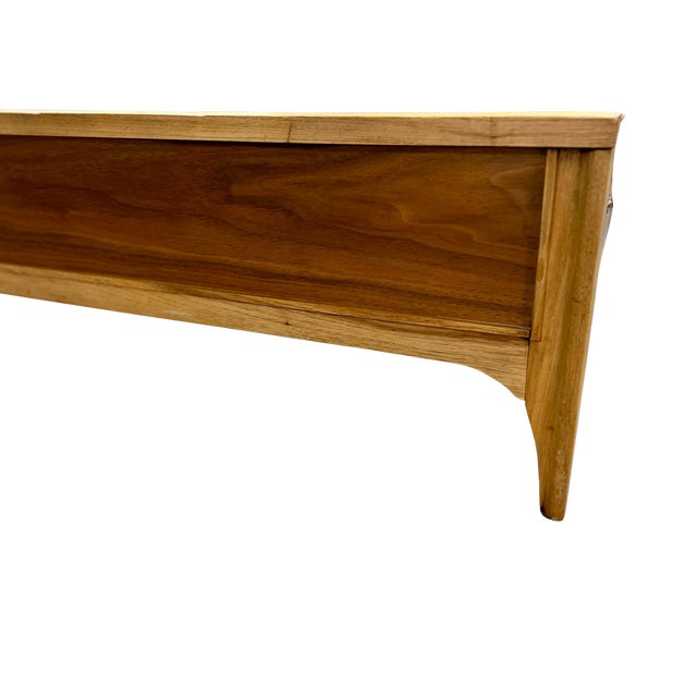 Vintage Mid Century Modern Kent Coffey "Perspecta" Walnut Headboard, Footboard, Full Bed Frame For Sale - Image 15 of 18