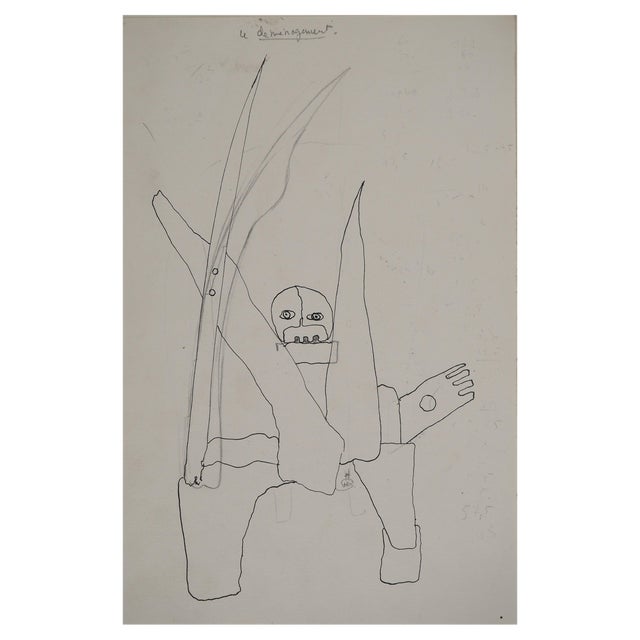 Jean-Claude Silbermann, Sneaky Signs: The Mover, Original Ink Drawing For Sale