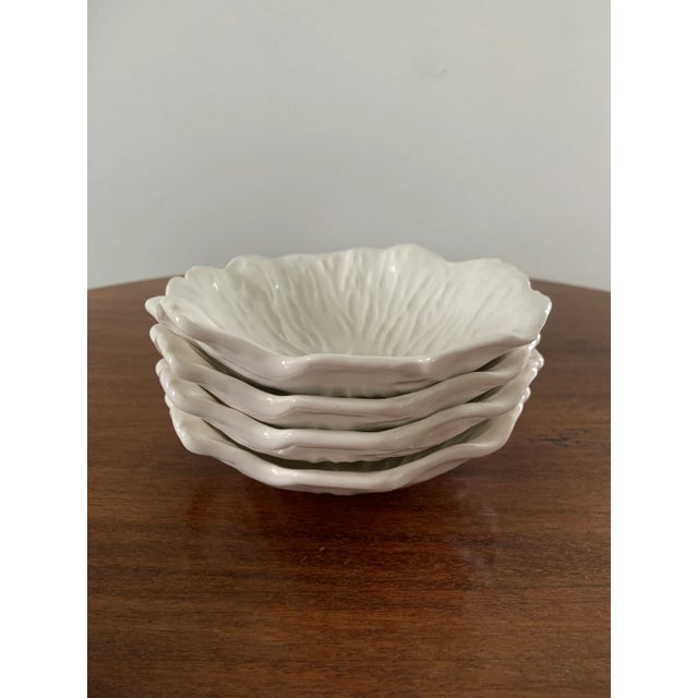Ceramic White Porcelain Cabbage Plates, Set of Four For Sale - Image 7 of 8