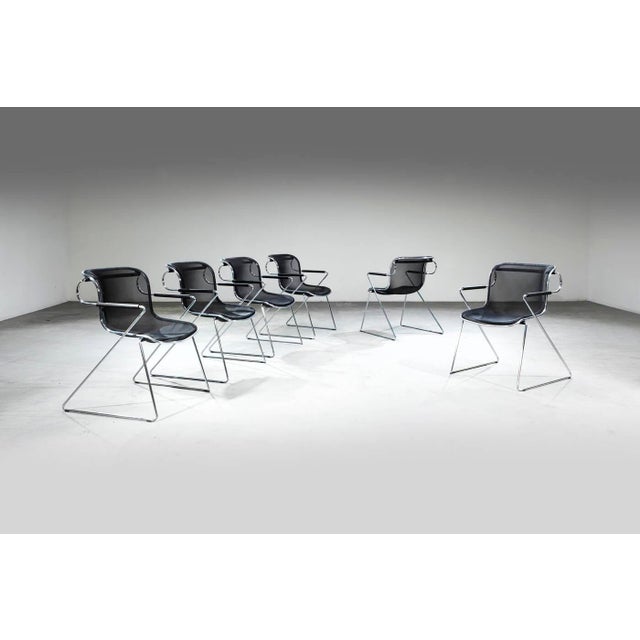 Mid-Century Modern Dining Chairs by Charles Pollock for Castelli / Anonima Castelli, 1980s, Set of 6 For Sale - Image 3 of 4