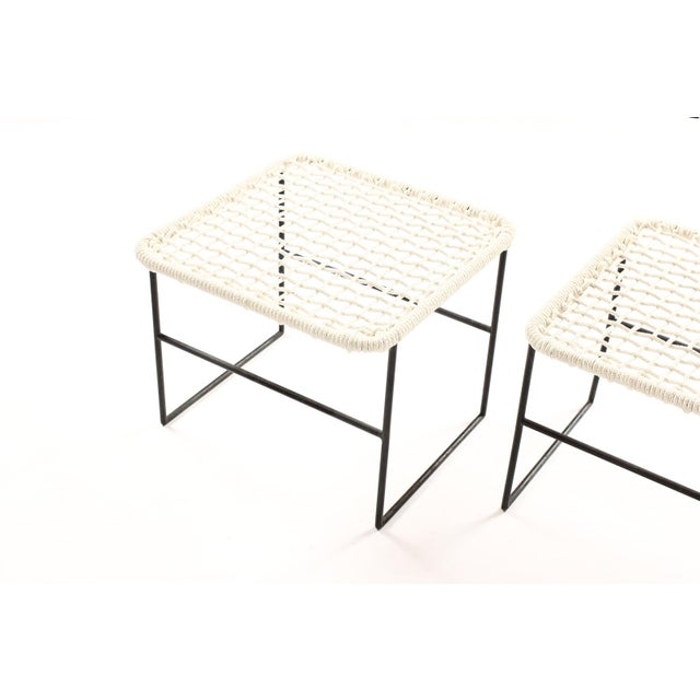 1990s Mid Century Bronze Patio Ottomans / Side Tables – Kurt Voss Metals, Attributed For Sale - Image 4 of 5